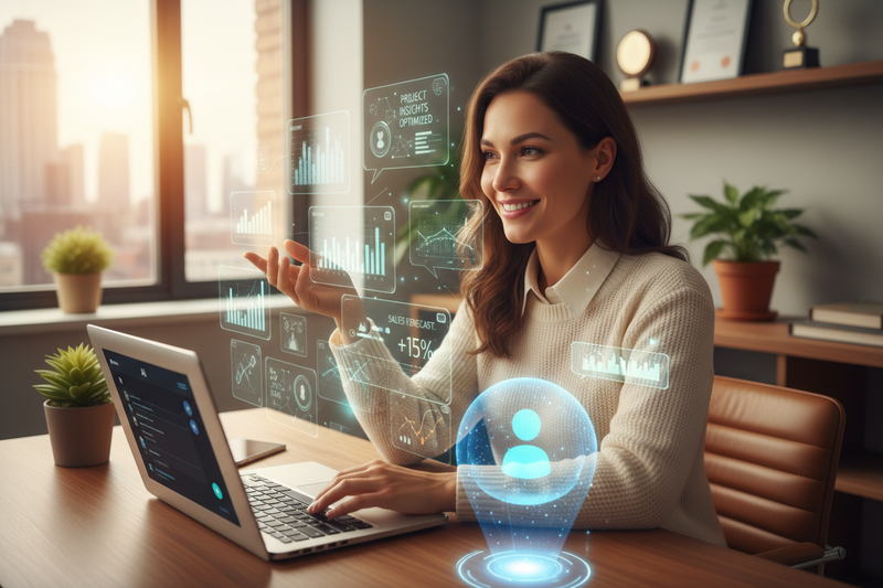 AI Business Owner at Desk